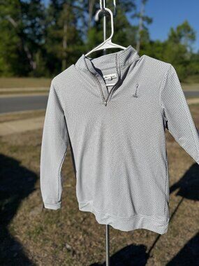 Peter Millar Quarter Zip Pullover Medium Golf Lightweight Gray